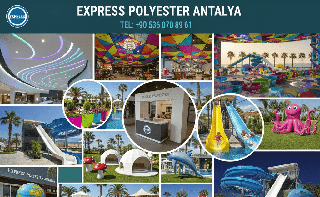 Antalya fiberglass ürünleri otel, aquapark ve peyzaj uygulamalarında kullanılan dayanıklı ve estetik fiberglass çözümleri